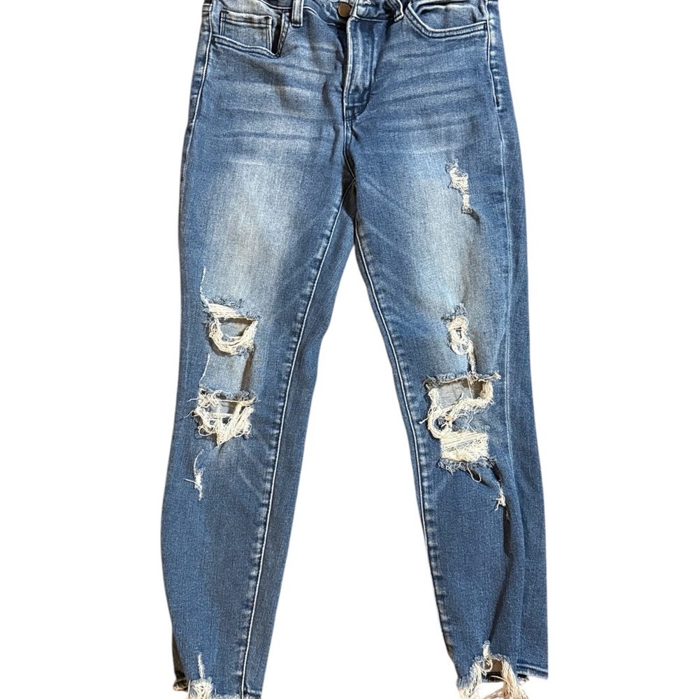 Altar'd State Blue Distressed Boyfriend Jeans